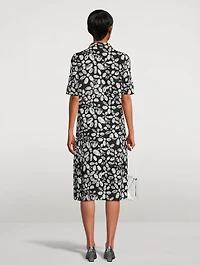 Crêpe Shirt Dress Floral Print