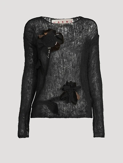 Floral Appliqué Sweater