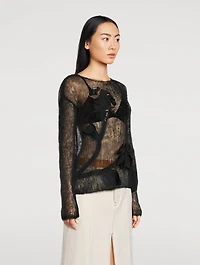 Floral Appliqué Sweater