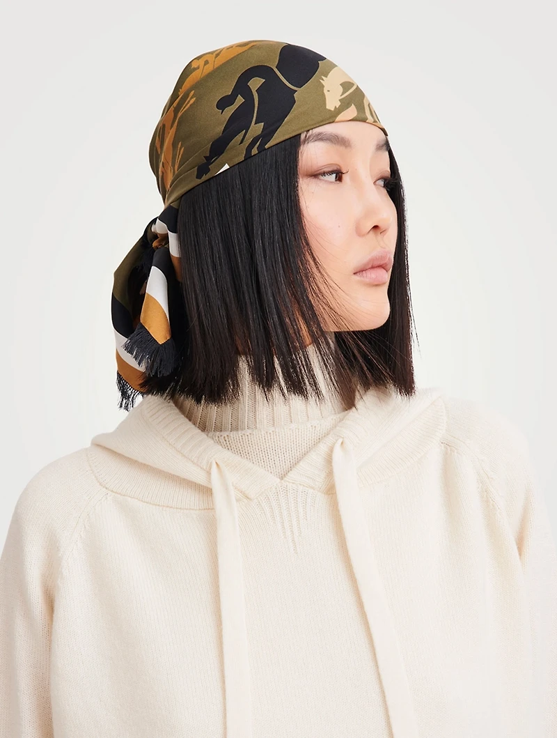 Longchamp Jumping Silk Scarf
