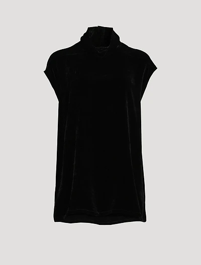 Edfu Velvet Sleeveless Turtleneck