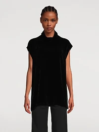 Edfu Velvet Sleeveless Turtleneck