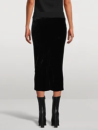 Bias Velvet Midi Skirt