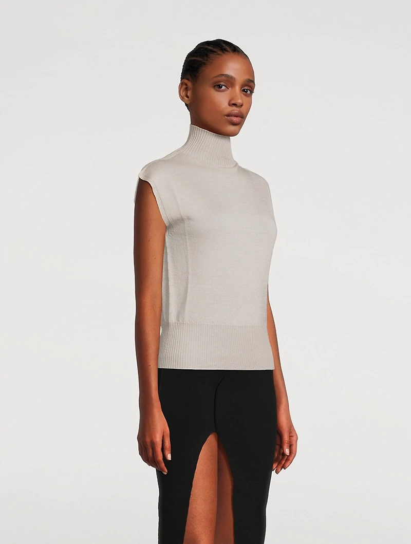 Porterville Wool Sleeveless Turtleneck