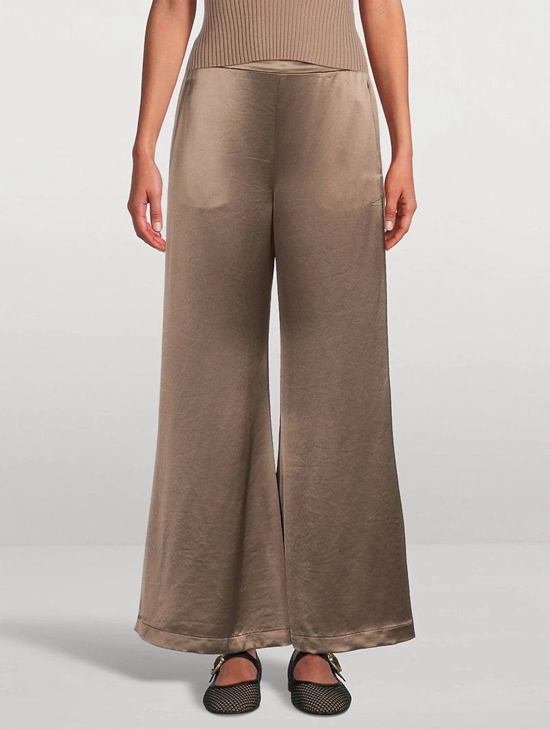 Lucee Satin Wide-Leg Pants
