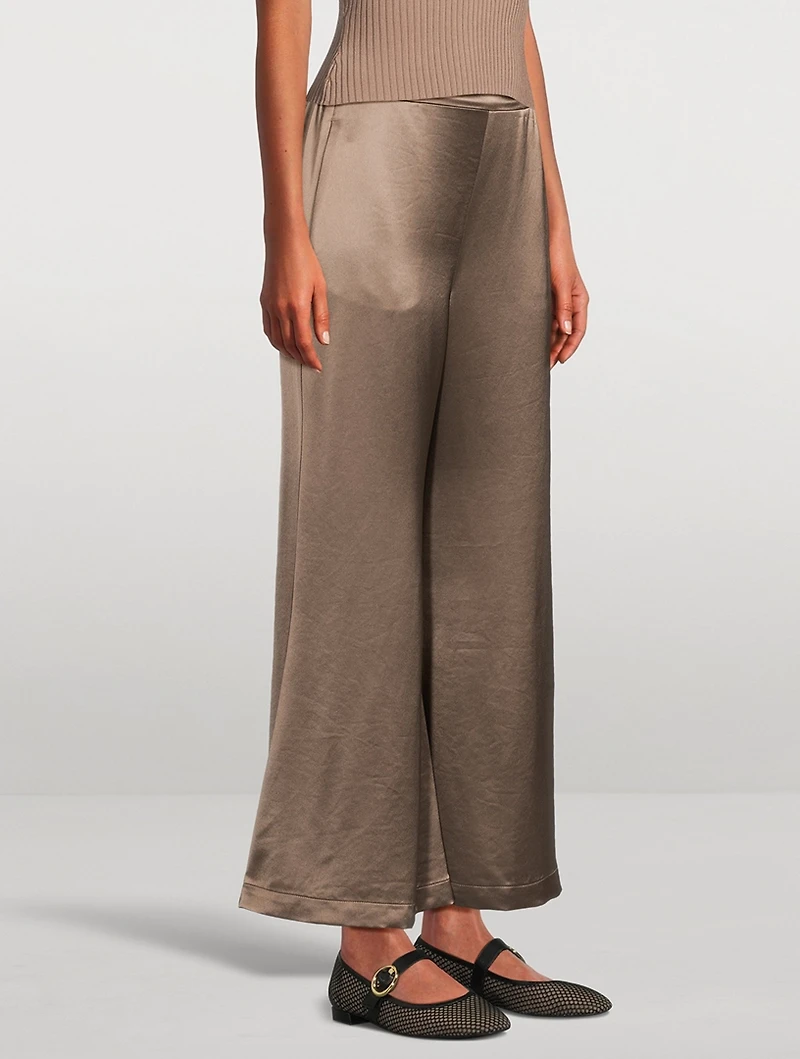 Lucee Satin Wide-Leg Pants