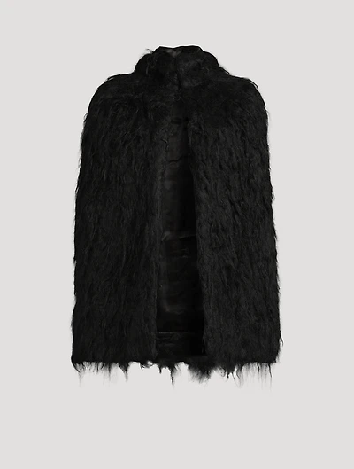 Shaggy Alpaca Silk Cape