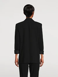 Rolled-Sleeve Admiral Crêpe Blazer