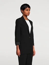 Rolled-Sleeve Admiral Crêpe Blazer