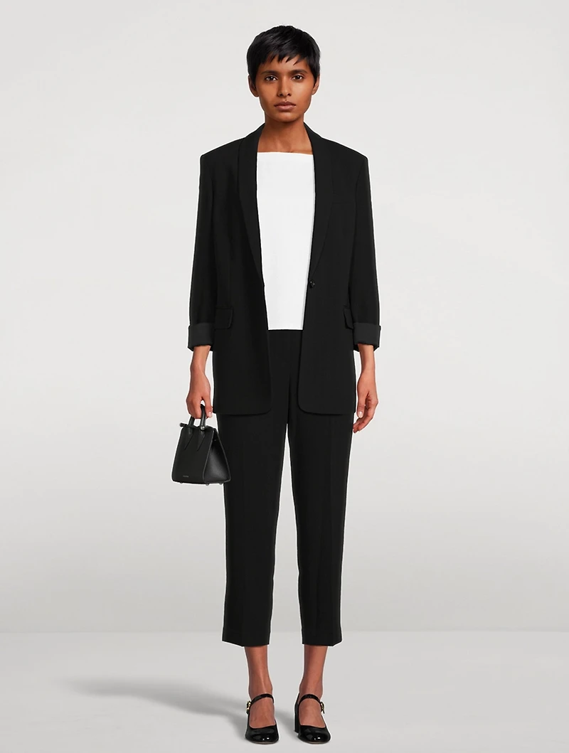 Rolled-Sleeve Admiral Crêpe Blazer