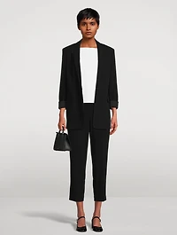 Rolled-Sleeve Admiral Crêpe Blazer