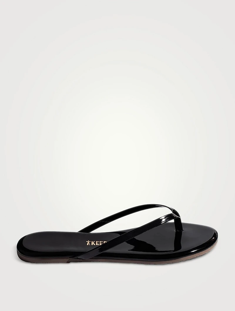 Lily Glosses Patent Leather Flip-Flops