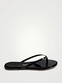 Lily Glosses Patent Leather Flip-Flops