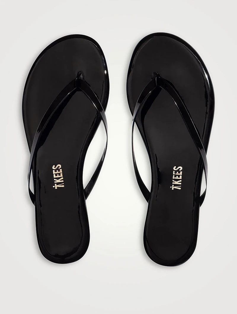 Lily Glosses Patent Leather Flip-Flops