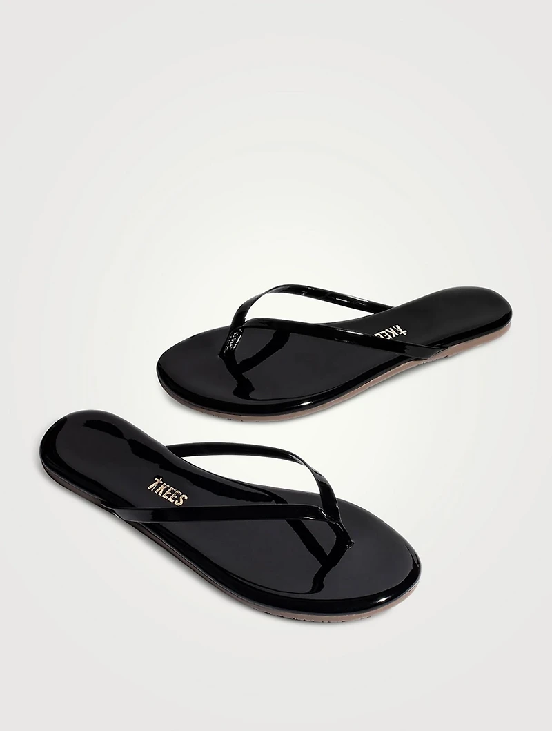 Lily Glosses Patent Leather Flip-Flops