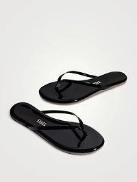 Lily Glosses Patent Leather Flip-Flops