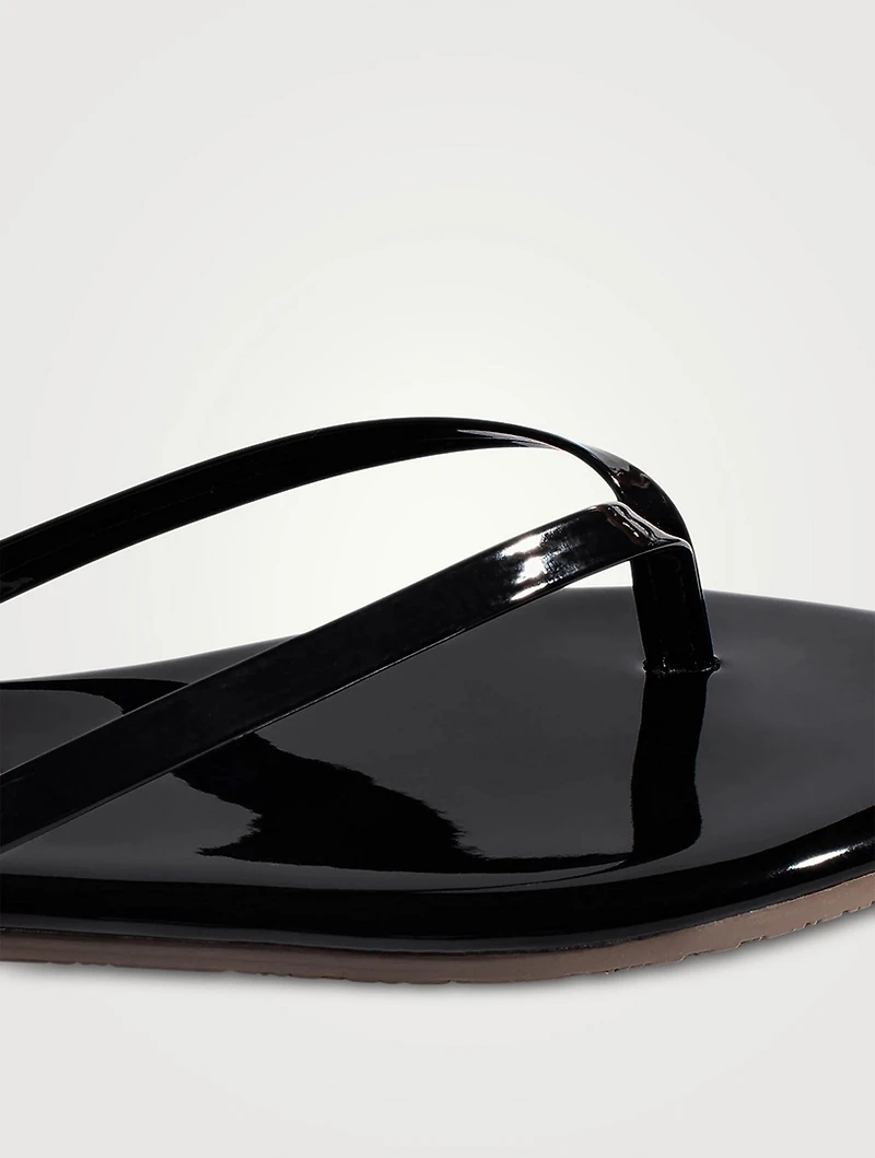 Lily Glosses Patent Leather Flip-Flops