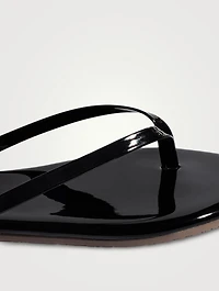 Lily Glosses Patent Leather Flip-Flops