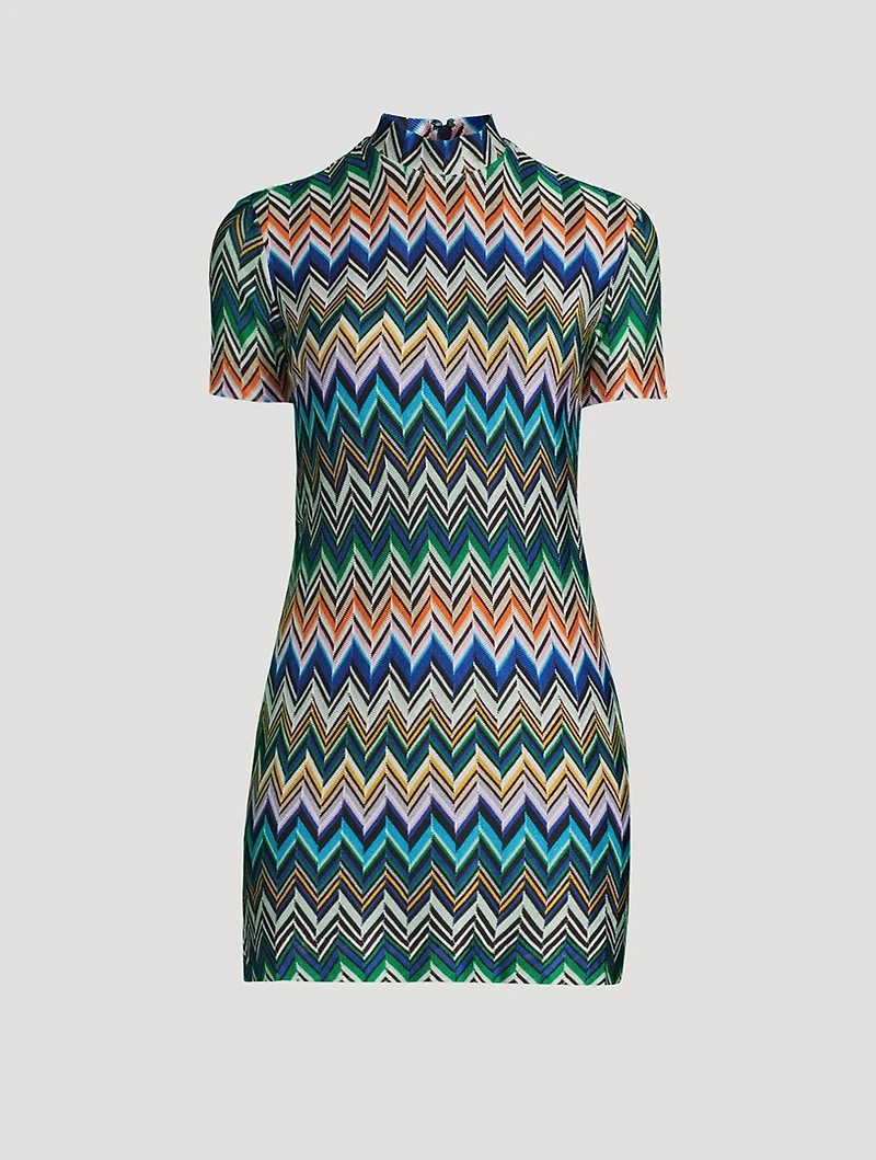 Mini Dress Zig Zag Print
