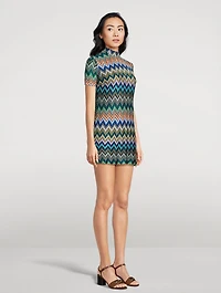 Mini Dress Zig Zag Print