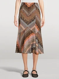 Geometric Print Midi Skirt