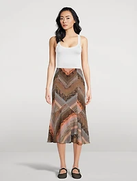 Geometric Print Midi Skirt