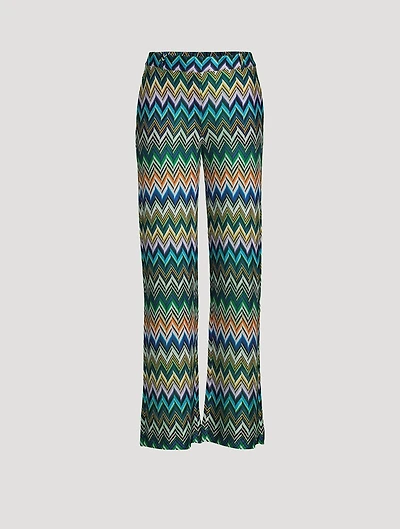 Straight-Leg Trousers Zig Zag Print