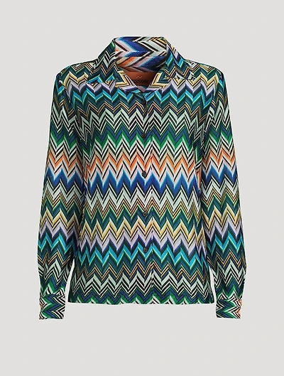 Long-Sleeve Shirt Zig Zag Print