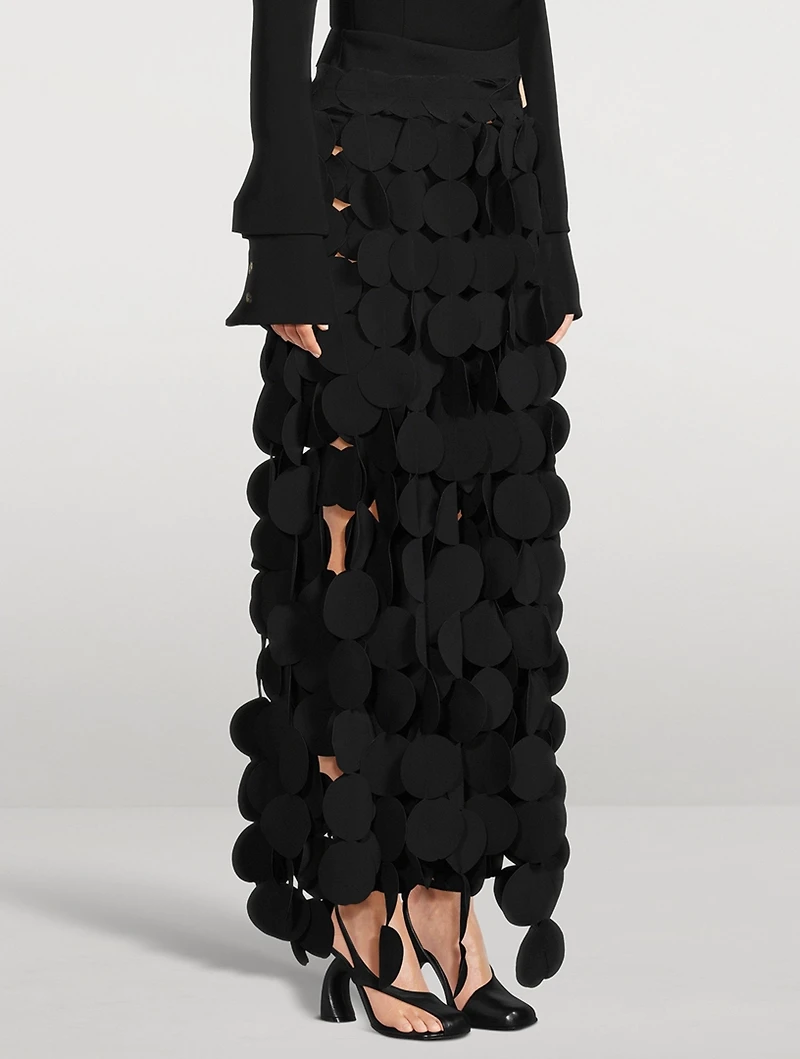 Multi Circle Crêpe Maxi Skirt