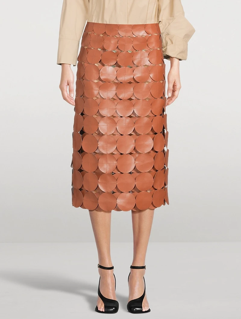 Circle Vegan Leather Skirt