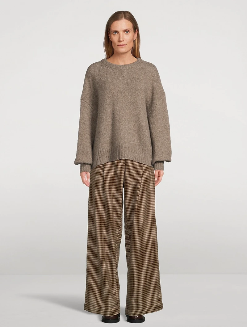 The Houndstooth Tailored Wool Pants