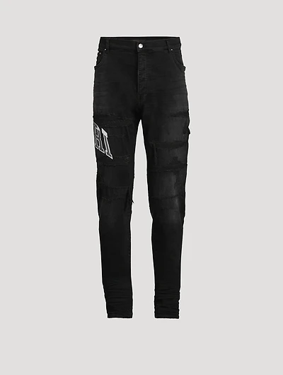 Varsity Logo Repair Skinny Jeans