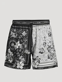 Bandana Floral Silk Shorts