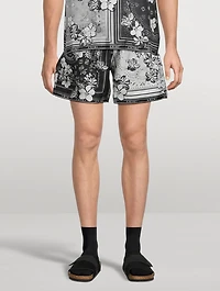Bandana Floral Silk Shorts