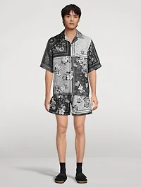 Bandana Floral Silk Shorts