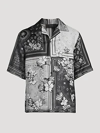 Bandana Floral Silk Bowling Shirt