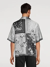 Bandana Floral Silk Bowling Shirt