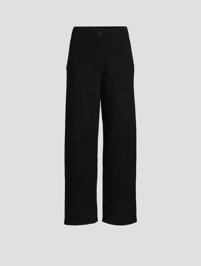 Tailored Cashmere Wide-Leg Trousers
