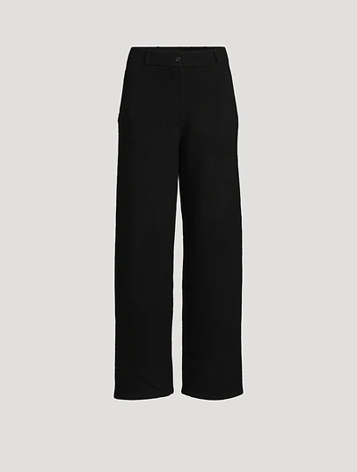 Tailored Cashmere Wide-Leg Trousers