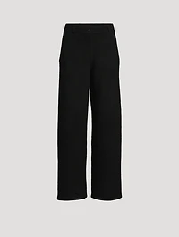 Tailored Cashmere Wide-Leg Trousers
