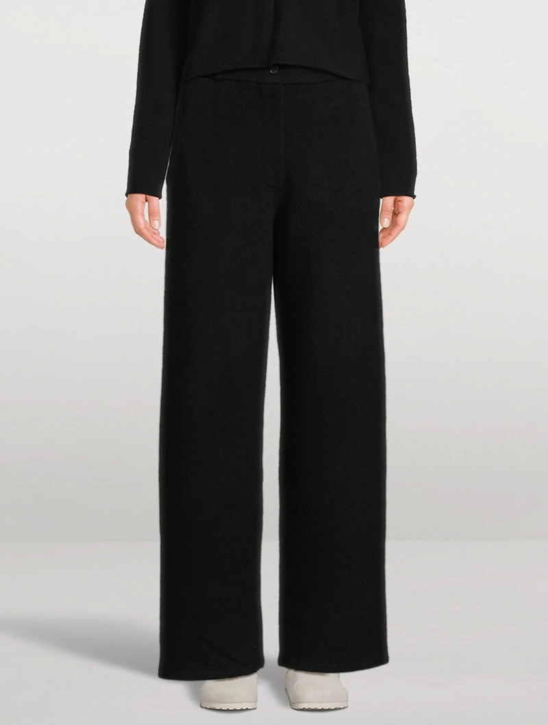 Tailored Cashmere Wide-Leg Trousers