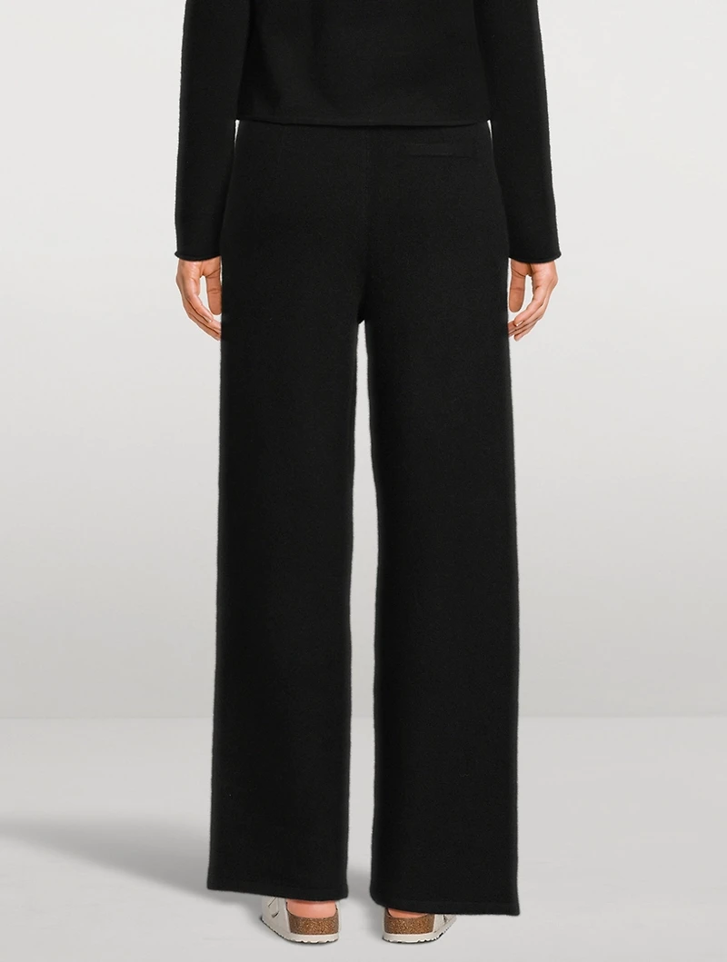 Tailored Cashmere Wide-Leg Trousers