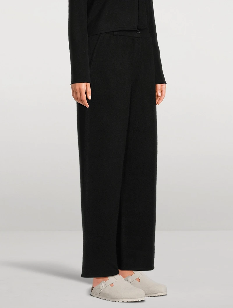 Tailored Cashmere Wide-Leg Trousers