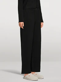 Tailored Cashmere Wide-Leg Trousers