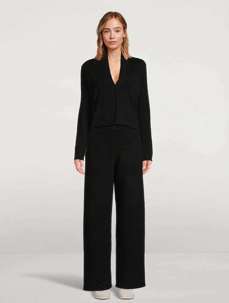 Tailored Cashmere Wide-Leg Trousers