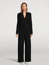 Tailored Cashmere Wide-Leg Trousers