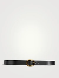 Leather Belt With Rounded Buckle