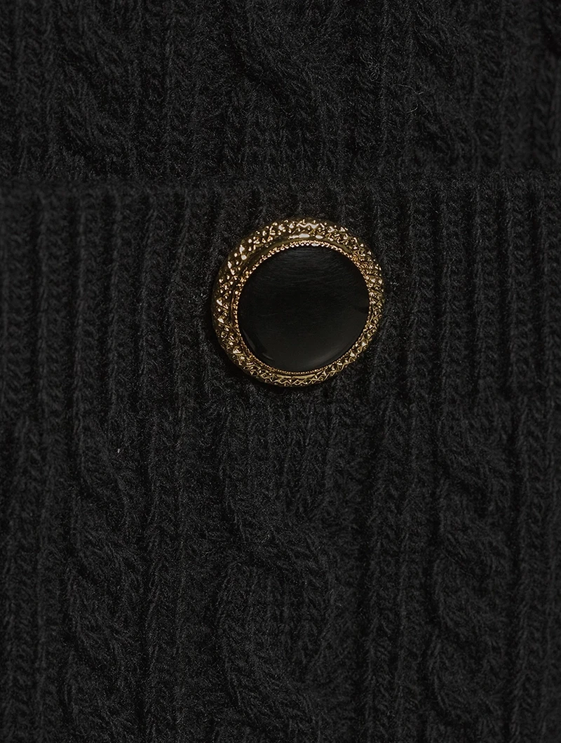 Oversized Cable-Knit Wool Cardigan