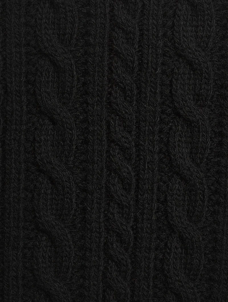 Cable-Knit Wool Midi Skirt