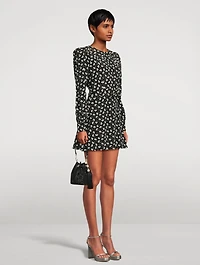 Silk Mini Dress Clover Print